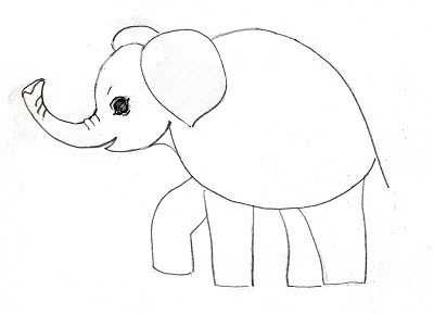 Слон и моська рисунок карандашом для детей