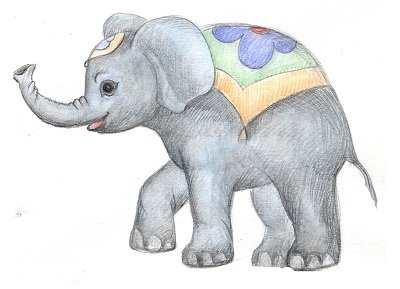 Раскраска слон и моська басня Крылова