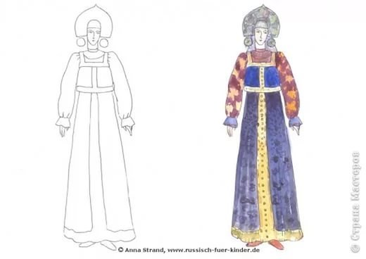 Эскиз народного празднечногокостюма