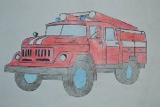 Пожарная машина ЗИЛ 131 рисунок