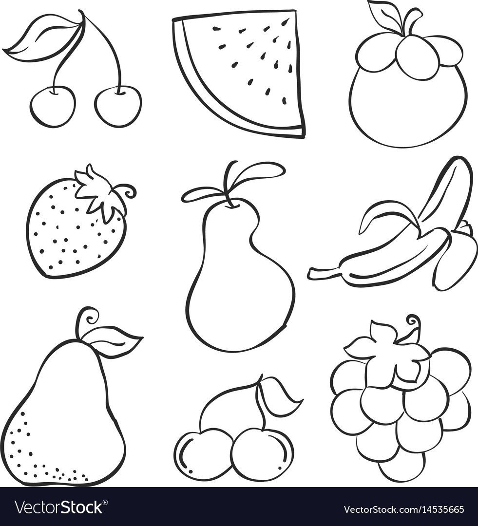 Рисунки для срисовки лёгкие фрукты и овощи