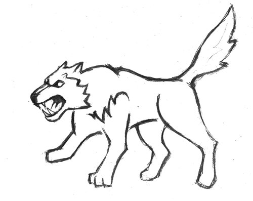 Морда волка рисунок