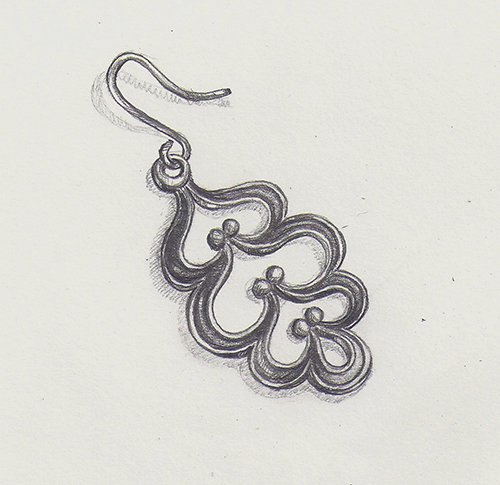 Сережки карандашом