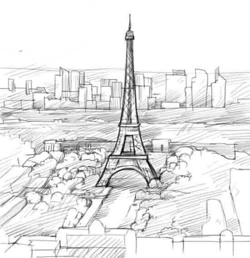 Рисование Эйфелева башня для детей