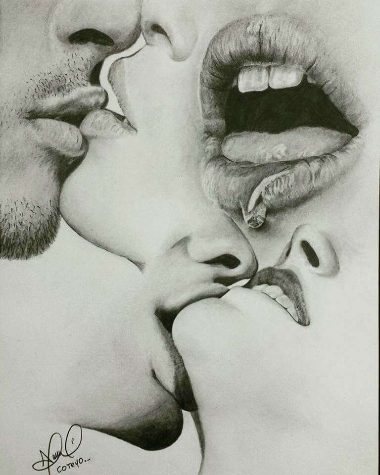 Картинки с поцелуями для девушки прикольные рисованные картинки