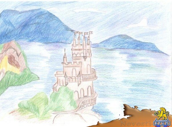 Ласточкино гнездо в Крыму раскраска для детей