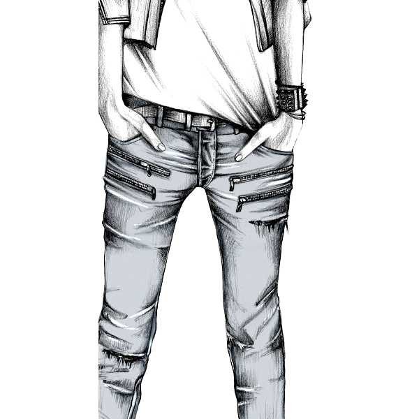 Рисовать джинсы