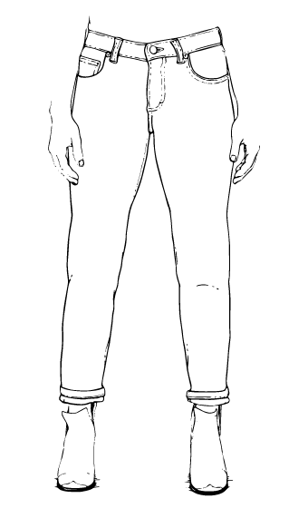 Джинсы зарисовка