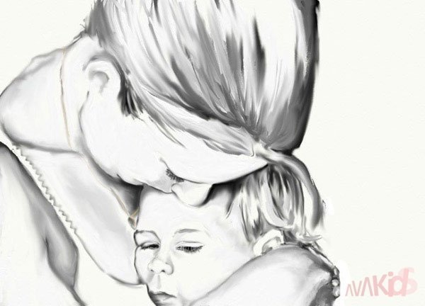 Мальчик с мамой рисунок