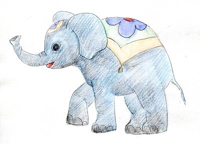 Слон иллюстрация сбоку детская