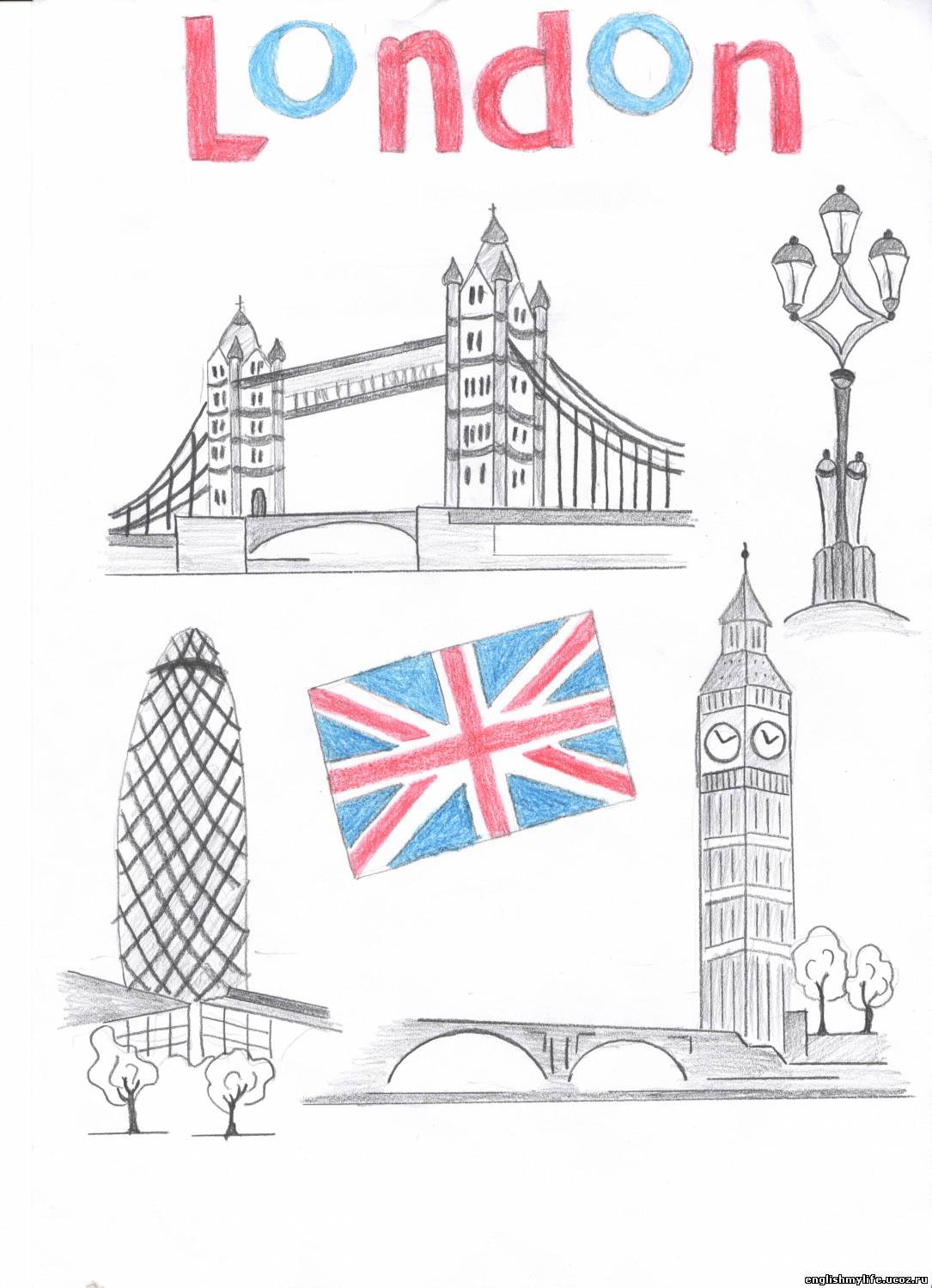 Легкие рисунки на тему Великобритания