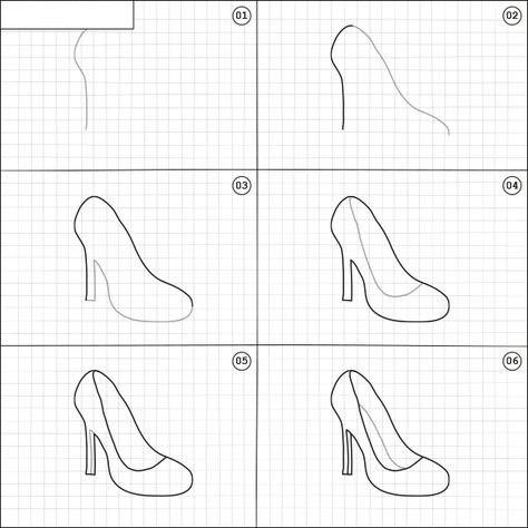 Рисование обуви пошагово