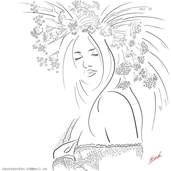 Девушка Весна рисунок карандашом