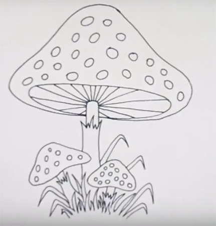 Мухомор раскраска