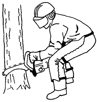 Пилит дерево