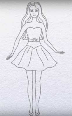 Рисунок легкий Барби