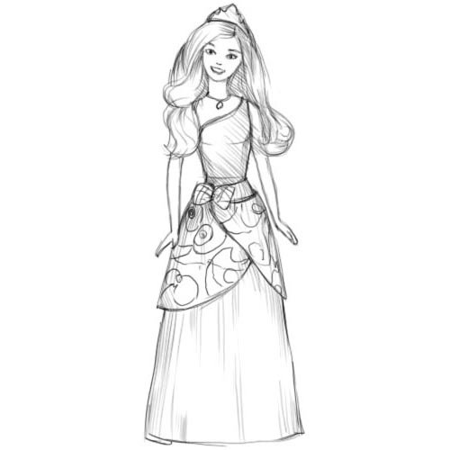 Барби рисунок поэтапно