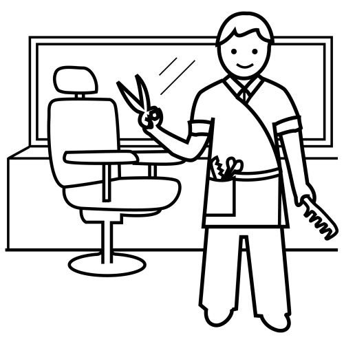 Парикмахерская раскраска для детей