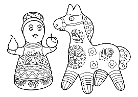 Раскраска филимоновской игрушки