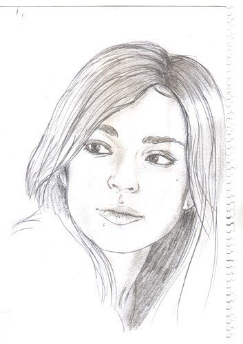 Красивый портрет мамы карандашом