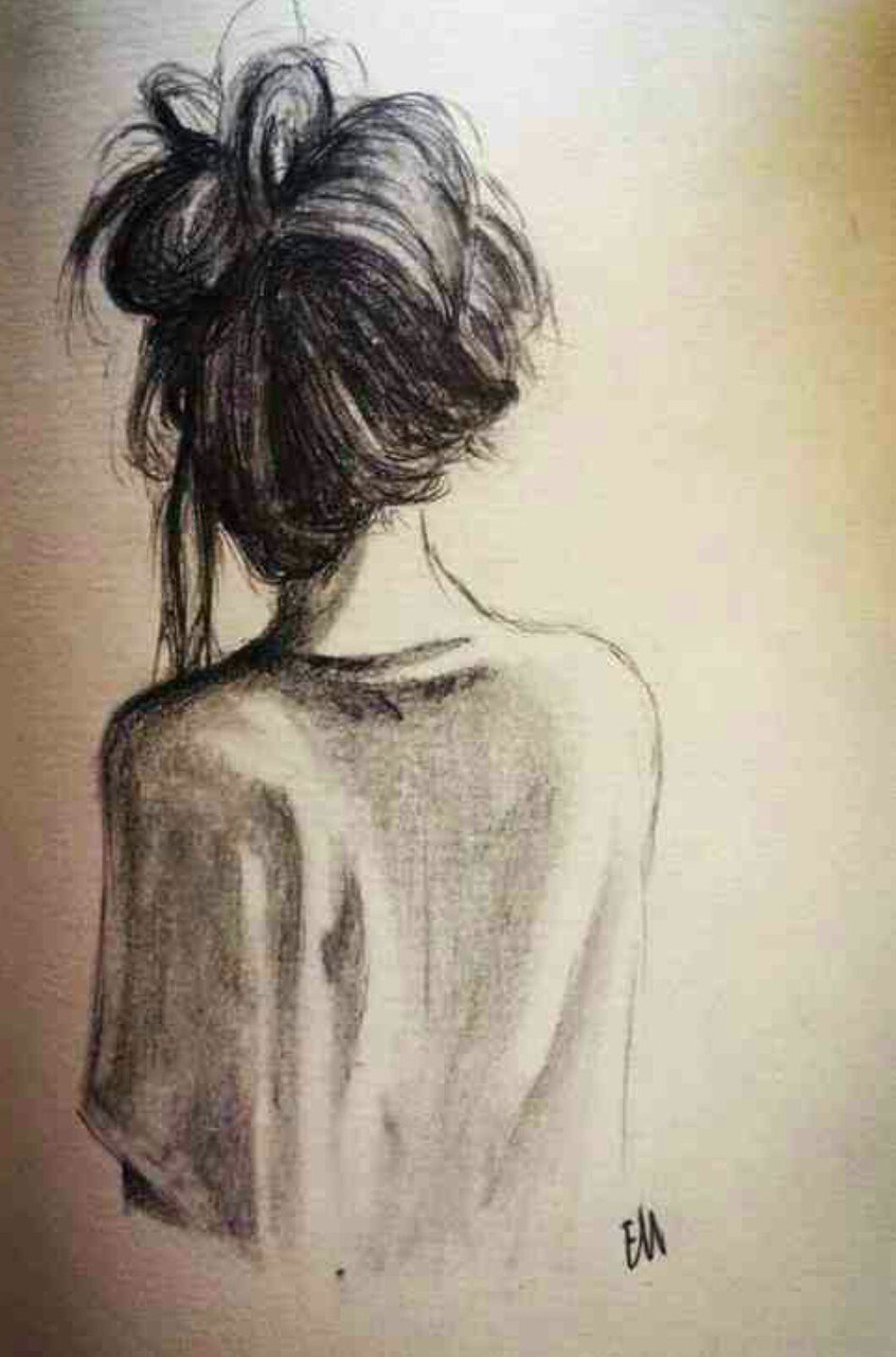 Женщина спиной рисунок