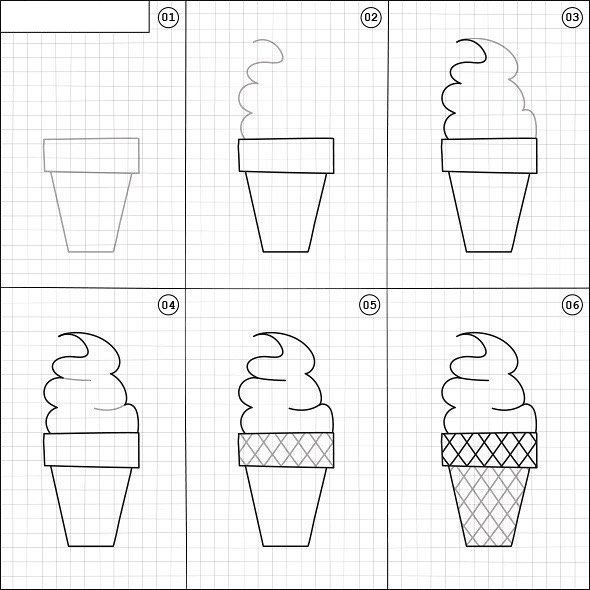Как нарисовать мороженое поэтапно