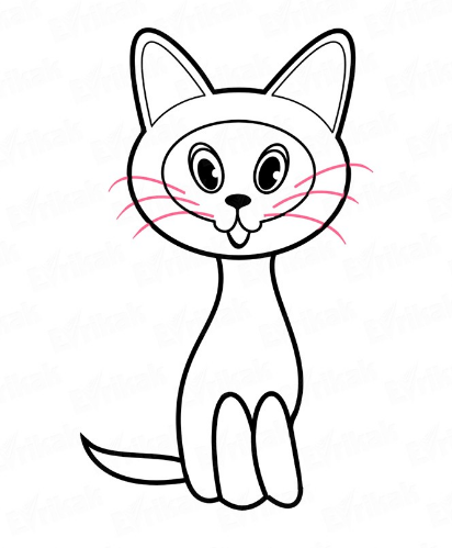 Кошка рисунок для детей