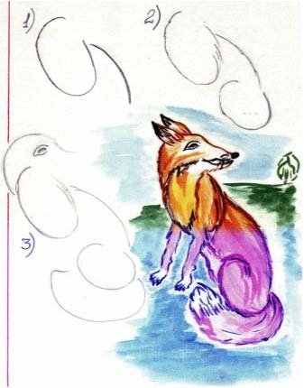 Нарисовать лису для второго класса