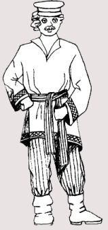 Русский народный костюм мужской раскраска