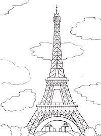 Эйфелева башня раскраска карандашом