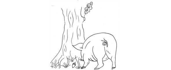 Крылов свинья под дубом басня раскраска