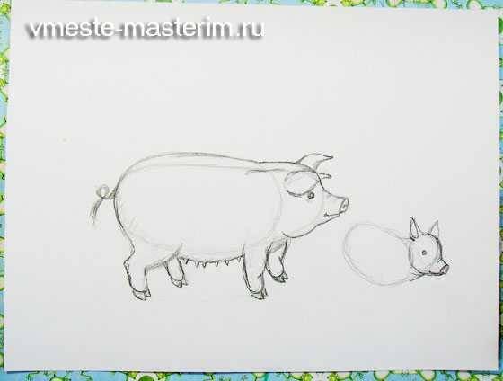 Свинья черно белая