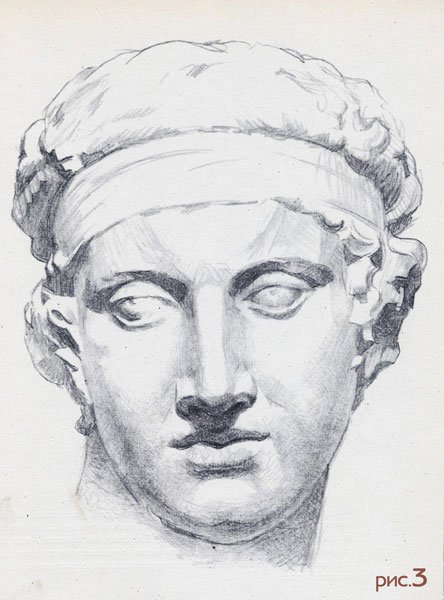 Гипсовая голова Аполлона построение