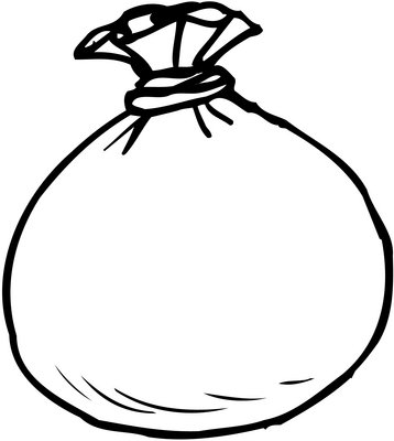 Мешок с подарками трафарет