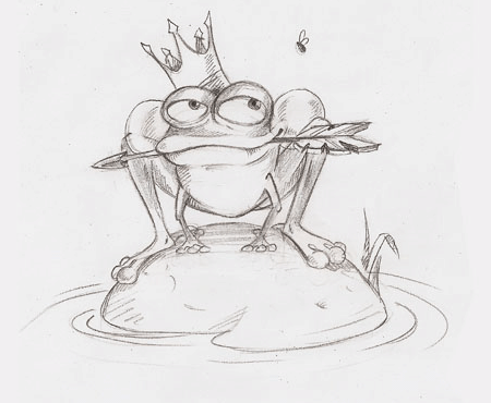 Легкий маленький рисунок на тему Царевна лягушка