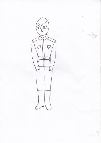 Поэтапное рисование солдата