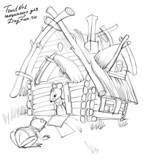 Волк Теремок раскраска