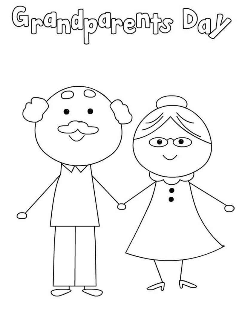 Бабушка и дедушка рисунок для детей раскраска