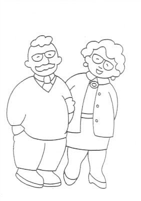 Бабушка и дедушка рисунок легкий