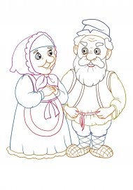 Рисунок бабушки и дедушки карандашом для детей (44 фото)