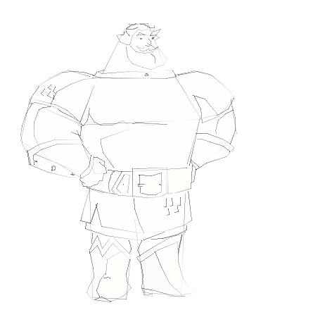 Портрет богатыря карандашом