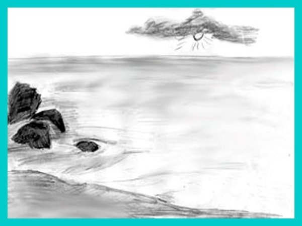 Черное море рисунок карандашом