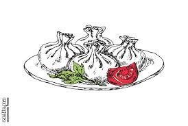 Грузинская кухня хинкали рисунок