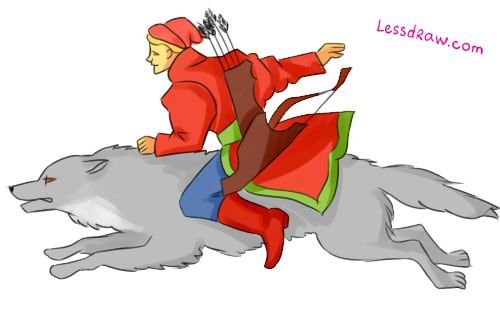 Рисунок к сказке Иван Царевич и серый волк