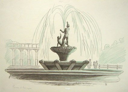 Фонтан раскраска