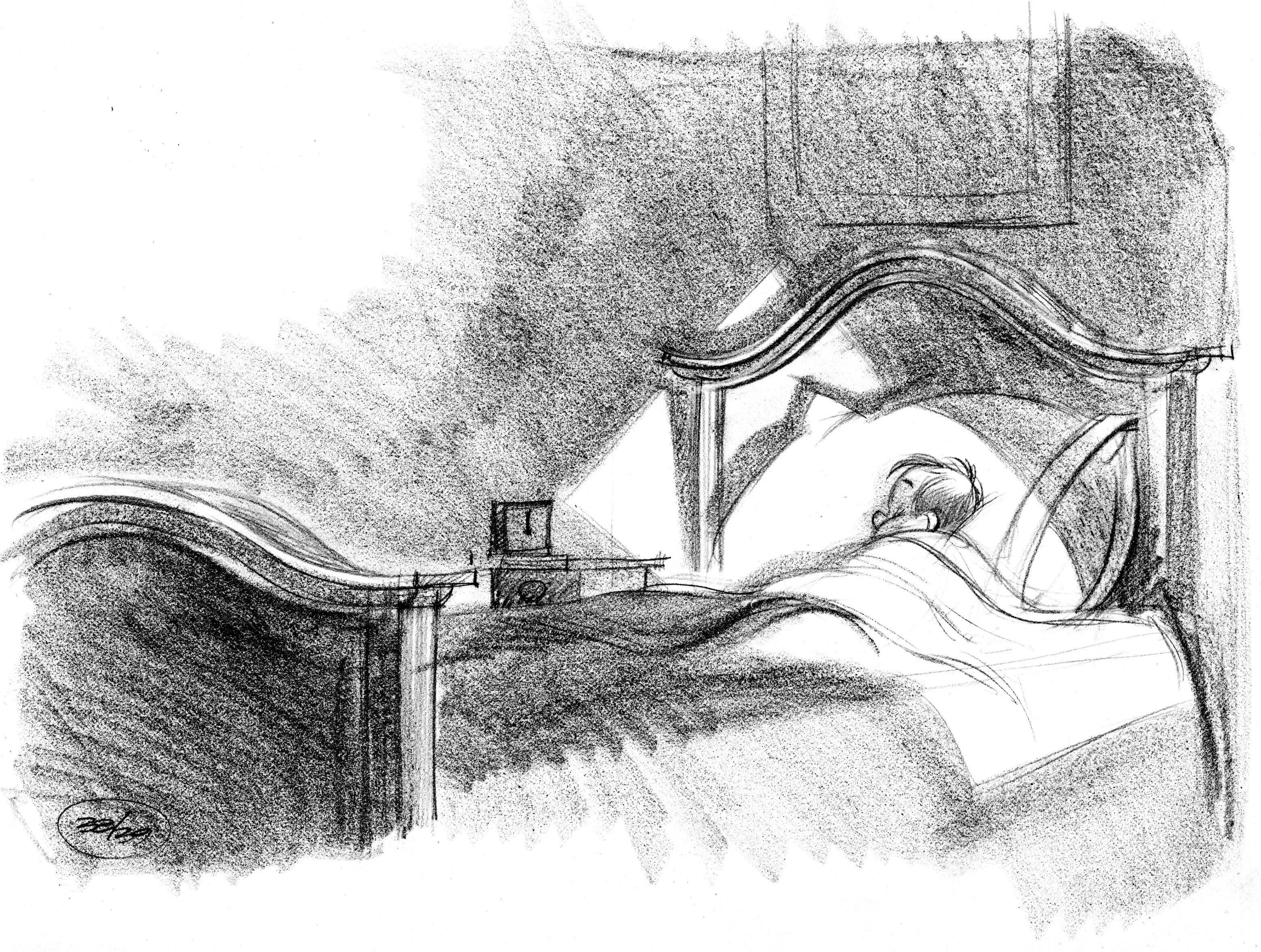 Кровать зарисовка