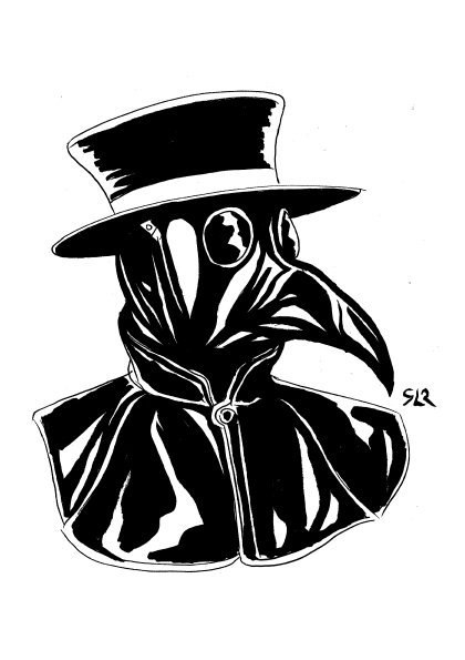 Чумной доктор вектор чб