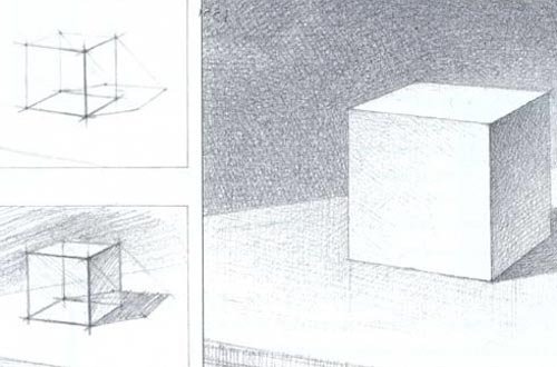 Линейная перспектива куб снизу