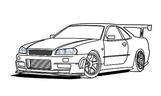Nissan Skyline r34 карандашом