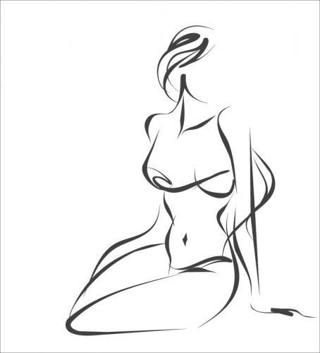 Девушка одной линией